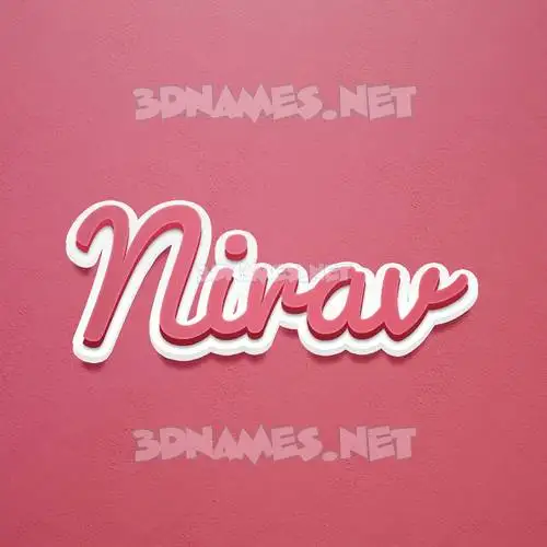 nirav in Red Scribble style - 3D name wallpaper