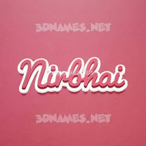 nirbhai in Red Scribble style - 3D name wallpaper