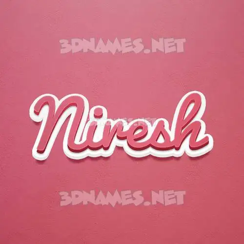 niresh in Red Scribble style - 3D name wallpaper