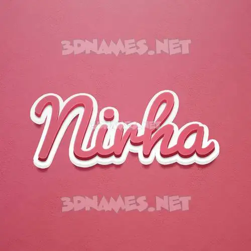 nirha in Red Scribble style - 3D name wallpaper