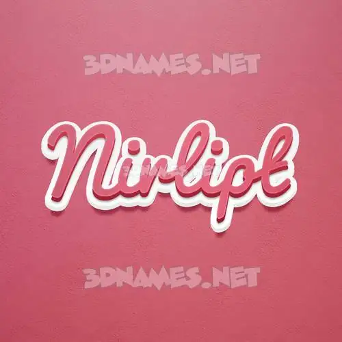 nirlipt in Red Scribble style - 3D name wallpaper