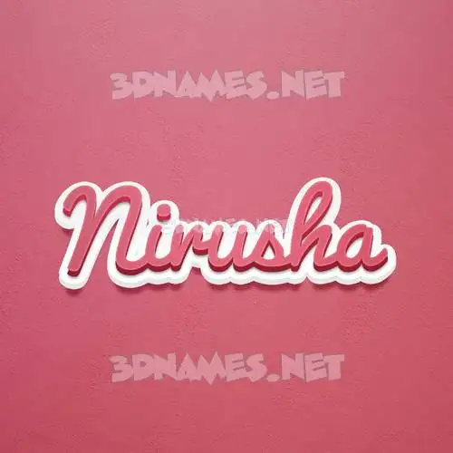 nirusha in Red Scribble style - 3D name wallpaper