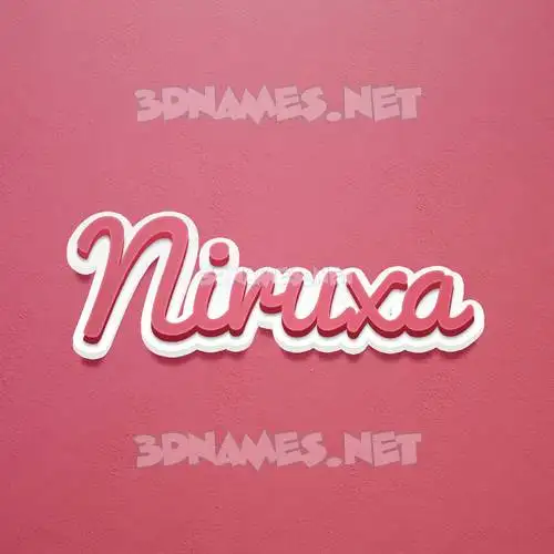 niruxa in Red Scribble style - 3D name wallpaper