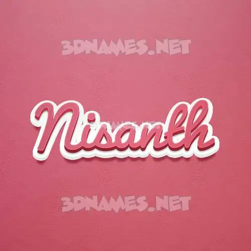 nisanth in Red Scribble style - 3D name wallpaper