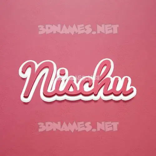 nischu in Red Scribble style - 3D name wallpaper