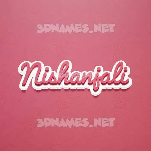 nishanjali in Red Scribble style - 3D name wallpaper