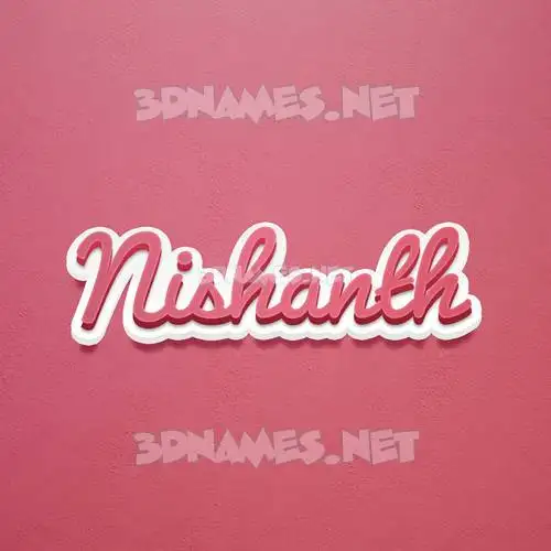 nishanth in Red Scribble style - 3D name wallpaper