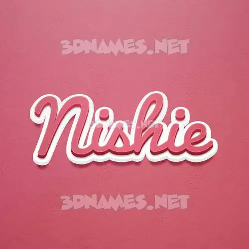 nishie in Red Scribble style - 3D name wallpaper