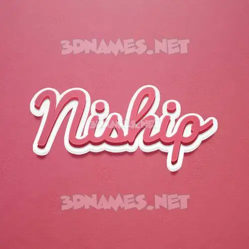 niship in Red Scribble style - 3D name wallpaper
