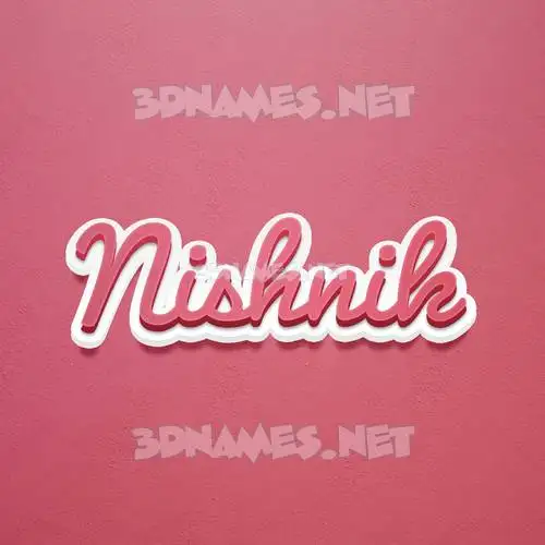 nishnik in Red Scribble style - 3D name wallpaper