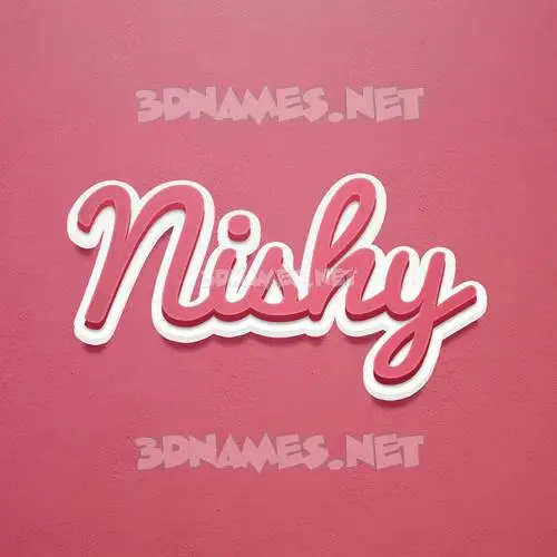 nishy in Red Scribble style - 3D name wallpaper nishy in Red Scribble style - 3D name wallpaper