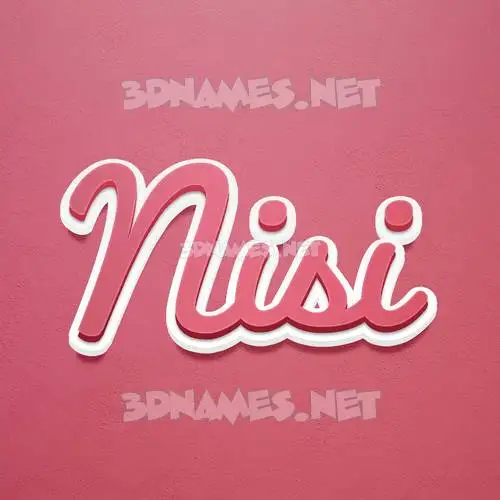 nisi in Red Scribble style - 3D name wallpaper