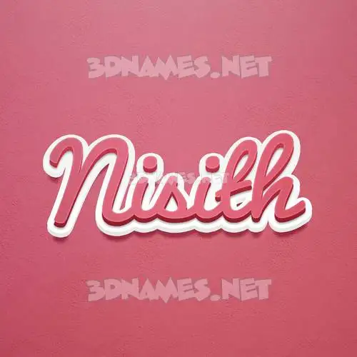 nisith in Red Scribble style - 3D name wallpaper