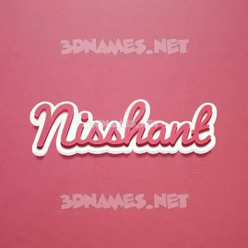 nisshant in Red Scribble style - 3D name wallpaper