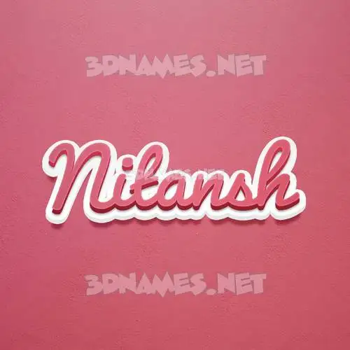 nitansh in Red Scribble style - 3D name wallpaper