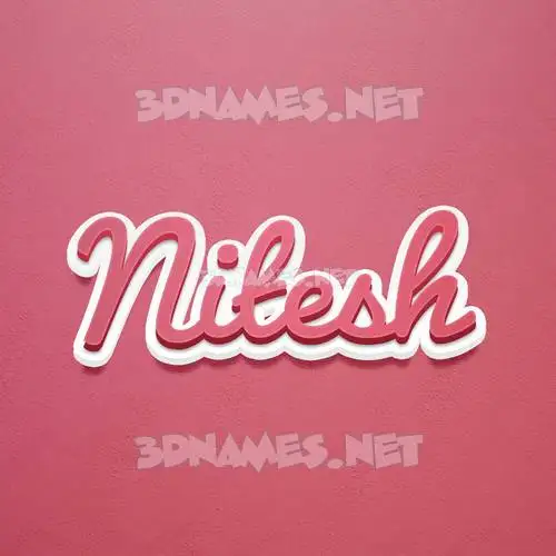 nitesh in Red Scribble style - 3D name wallpaper