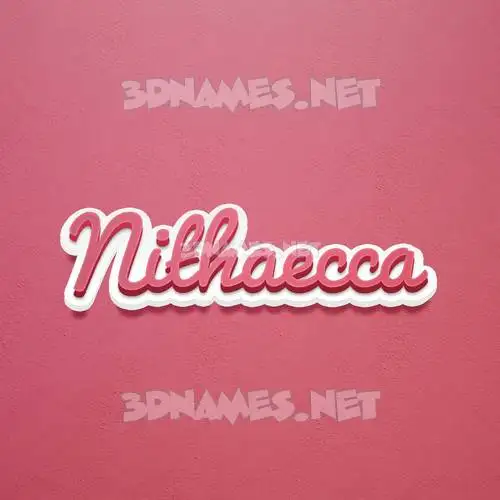 nithaecca in Red Scribble style - 3D name wallpaper