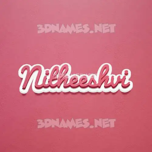 nitheeshvi in Red Scribble style - 3D name wallpaper