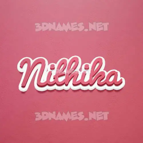 nithika in Red Scribble style - 3D name wallpaper