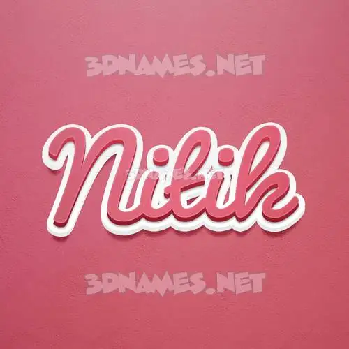 nitik in Red Scribble style - 3D name wallpaper nitik in Red Scribble style - 3D name wallpaper