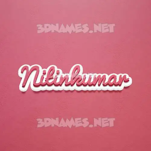 nitinkumar in Red Scribble style - 3D name wallpaper