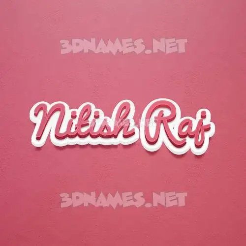 nitish raj in Red Scribble style - 3D name wallpaper