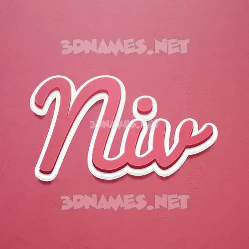 niv in Red Scribble style - 3D name wallpaper