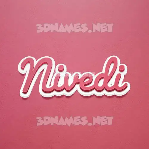 nivedi in Red Scribble style - 3D name wallpaper