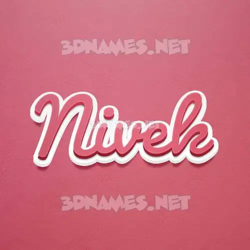 nivek in Red Scribble style - 3D name wallpaper
