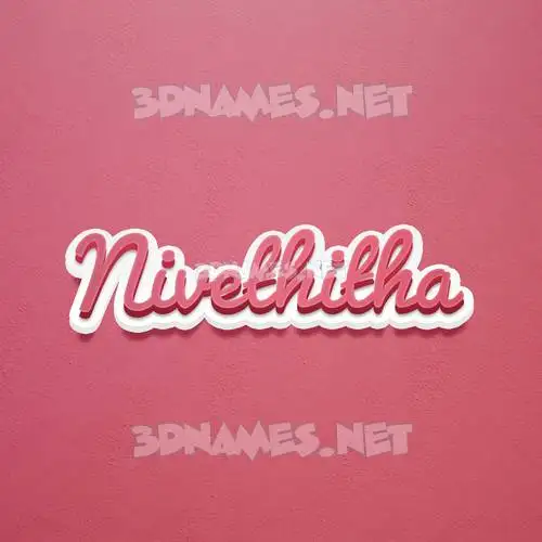 nivethitha in Red Scribble style - 3D name wallpaper