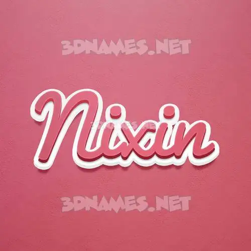 nixin in Red Scribble style - 3D name wallpaper