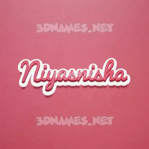 niyasnisha in Red Scribble style - 3D name wallpaper
