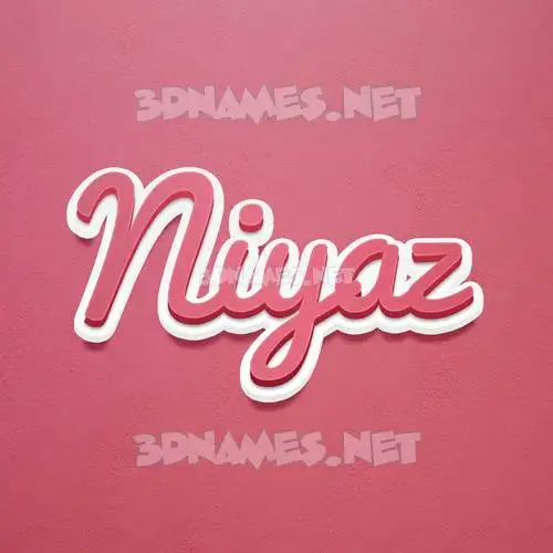 niyaz in Red Scribble style - 3D name wallpaper