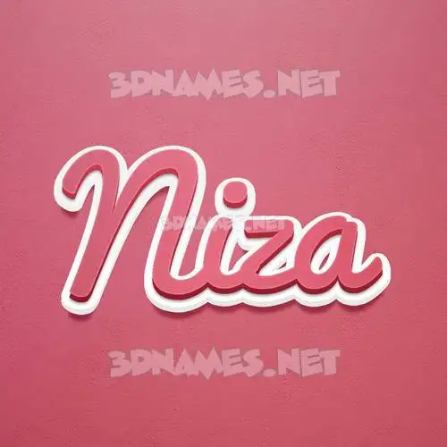 niza in Red Scribble style - 3D name wallpaper