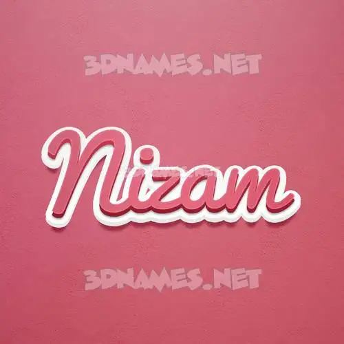 nizam in Red Scribble style - 3D name wallpaper