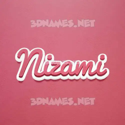 nizami in Red Scribble style - 3D name wallpaper