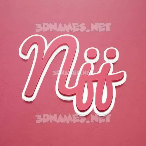 njj in Red Scribble style - 3D name wallpaper