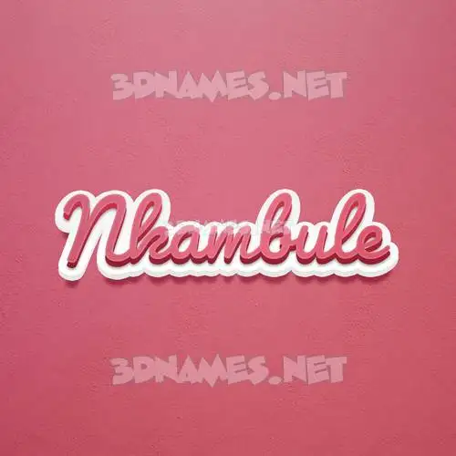 nkambule in Red Scribble style - 3D name wallpaper