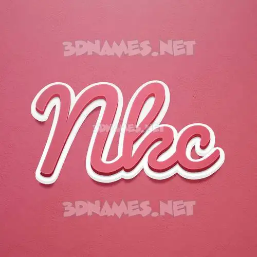nkc in Red Scribble style - 3D name wallpaper
