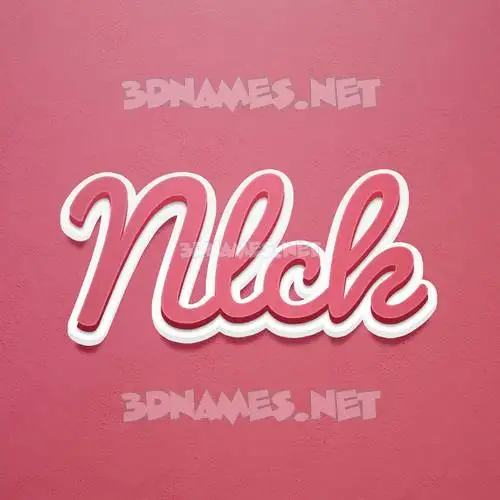 nlck in Red Scribble style - 3D name wallpaper