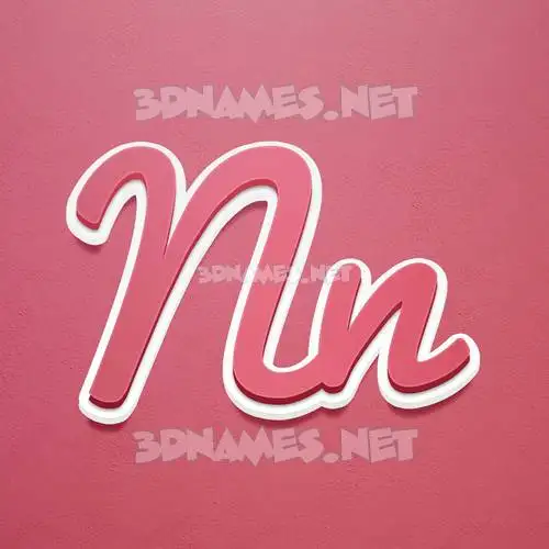 nn in Red Scribble style - 3D name wallpaper