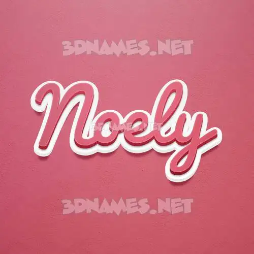 noely in Red Scribble style - 3D name wallpaper