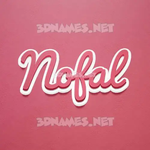 nofal in Red Scribble style - 3D name wallpaper