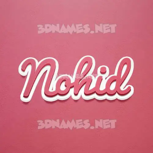 nohid in Red Scribble style - 3D name wallpaper