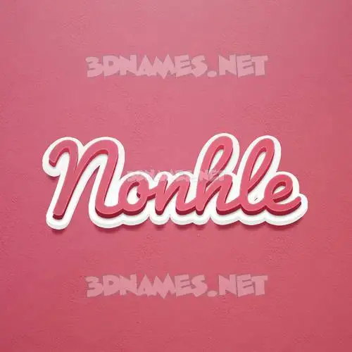 nonhle in Red Scribble style - 3D name wallpaper