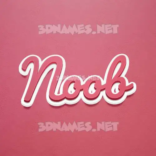 noob in Red Scribble style - 3D name wallpaper