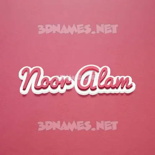 noor alam in Red Scribble style - 3D name wallpaper
