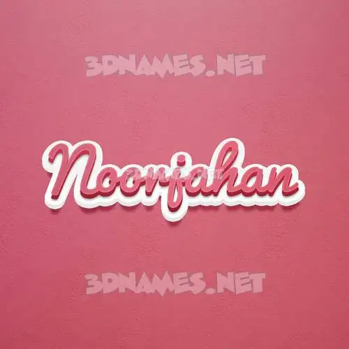 noorjahan in Red Scribble style - 3D name wallpaper