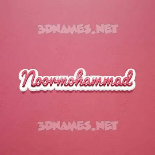 noormohammad in Red Scribble style - 3D name wallpaper