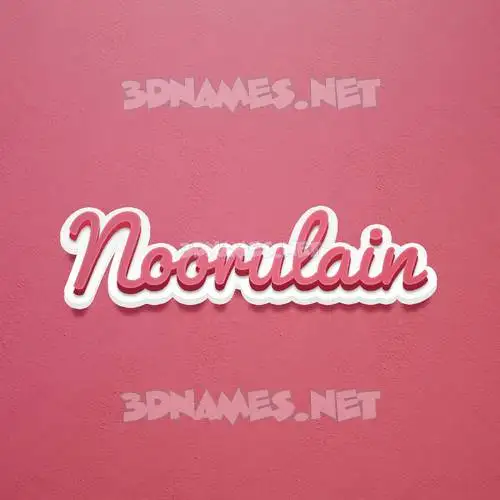 noorulain in Red Scribble style - 3D name wallpaper